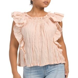 MNG MANGO ruffle sleeveless  blouse size 6